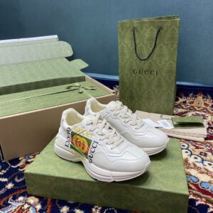 Gucci Men's Rhyton Sneakers With Logo Gucci White Ivory For Men 500878 DRW00 9522