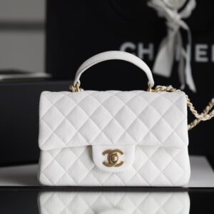 Alternative view of Chanel Flap Bag Mini Crossbody 7.8in/ 20cm White Gold Hardware For Women