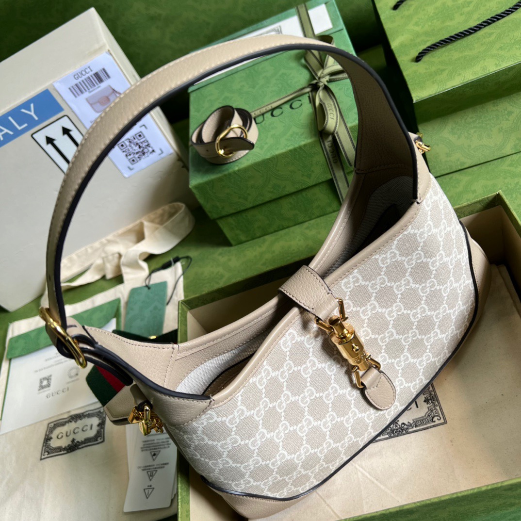 Gucci Jackie 1961 Small GG Shoulder Bag Beige For Women, Women's Bags 11in/28cm GG 678843 UULAG 9682 - Image 8