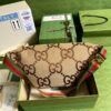 Gucci Jumbo GG Belt Bag Camel And Ebony Jumbo GG Canvas For Women 15.3in/39cm GG 696031 UKMDG 2570 - Image 8