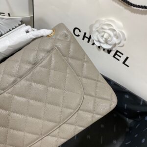 Alternative view of Chanel Classic Flap Bag Large Crossbody 11.8in/ 30cm Grey Gold Hardware For Women