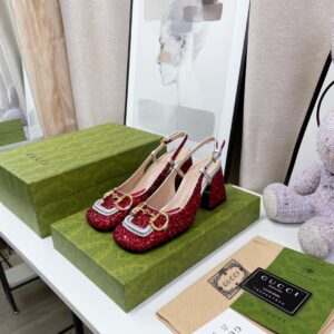 Alternative view of Gucci Lovelight Slingback Mid-Heel With Horsebit Red For Women GG