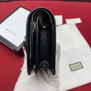 Alternative view of Gucci Horsebit 1955 Card Case Wallet Black Women’s Wallet 11cm/4.3in GG ‎621887 0YK0G 1000
