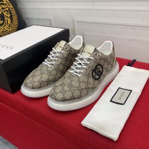 Gucci Men's Sneaker With GG Gucci Print Brown And Gray For Men