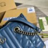 Gucci Marmont Small Matelasse Tote Bag 10.4in/ 26.5cm Blue Palladium Hardware For Women 675796 UM8BF 4340 - Image 16