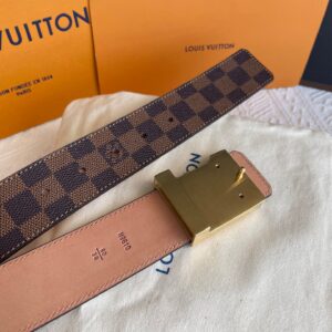 Alternative view of Louis Vuitton Twist Iconic Initiales LV Belt Damier Infini Canvas Brown Gold Finishing