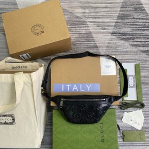 Alternative view of Gucci GG Embossed Belt Bag Black GG Embossed For Men  9.1in/23cm GG 658582 1W3CN 1000
