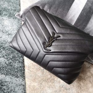Saint Laurent Lou Lou Medium Chain Bag Black For Women 12.6in/32cm YSL 574946DV7281000