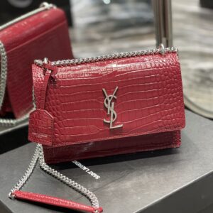 Saint Laurent Sunset Medium Chain Bag Red For Women 8.6in/22cm YSL