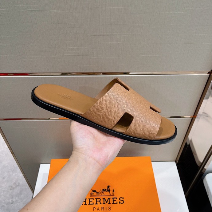Hermes Izmir Sandals Brown For Men H041141ZH03400