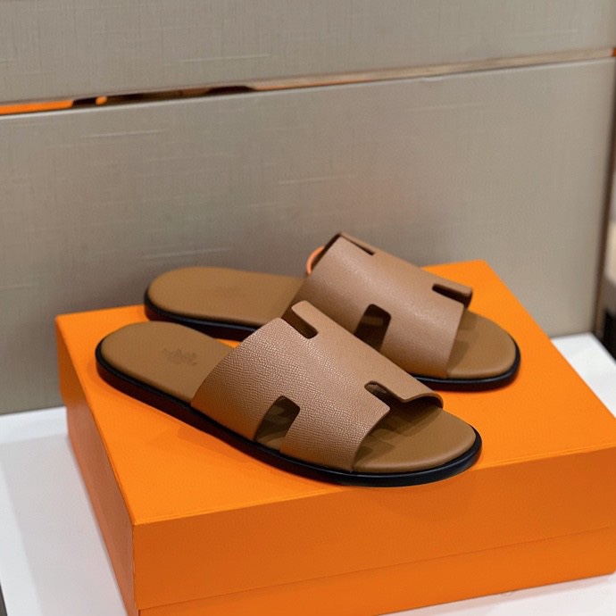 Hermes Izmir Sandals Brown For Men H041141ZH03400
