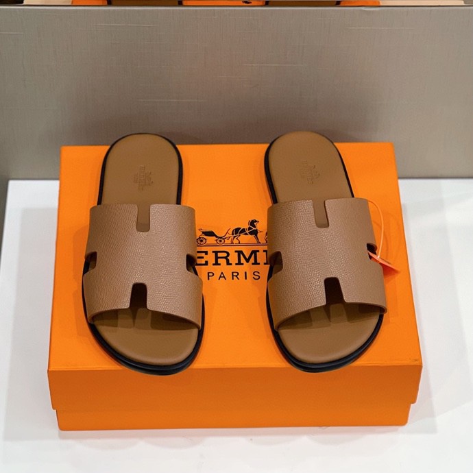Hermes Izmir Sandals Brown For Men H041141ZH03400