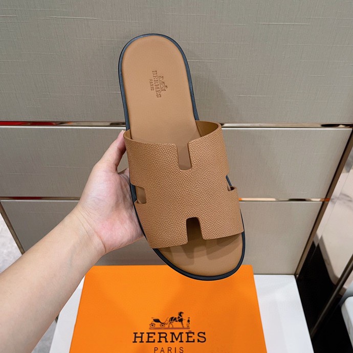 Hermes Izmir Sandals Brown For Men H041141ZH03400
