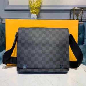 Alternative view of Louis Vuitton District PM Crossbody Bag 9.8in/ 25cm Damier Graphite Canvas Silver Hardware For Men N41028