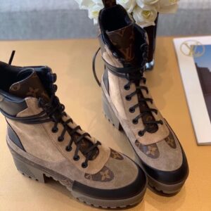 Alternative view of Louis Vuitton Laureate Desert Boots Patent Monogram Material Brown For Women LV 1A4XYE