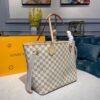 Louis Vuitton Neverfull MM Tote Bag 12.2in/ 31cm Rose Ballerine Pink Damier Azur Canvas For Women N41605 - Image 4