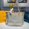 Louis Vuitton Neverfull MM Tote Bag 12.2in/ 31cm Rose Ballerine Pink Damier Azur Canvas For Women N41605 - Image 5