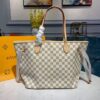 Louis Vuitton Neverfull MM Tote Bag 12.2in/ 31cm Beige Damier Azur Canvas Gold Hardware For Women N41361 - Image 4