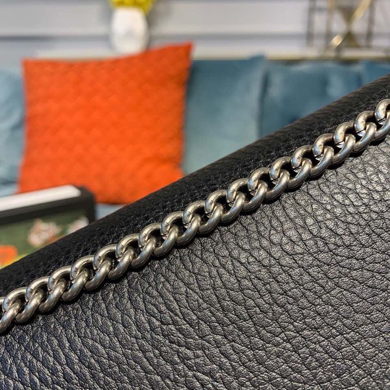 Gucci Dionysus Mini Chain Shoulder Bag 8in/ 20cm Emerald Black Metal-Free Tanned Antique Silver Hardware For Women 401231 CAOGN 8176