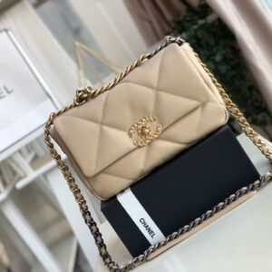 Alternative view of Chanel 19 Flap Bag Small Crossbody 10.2in/ 26cm Beige For Women