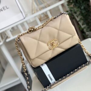 Alternative view of Chanel 19 Flap Bag Small Crossbody 10.2in/ 26cm Beige For Women