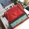 Gucci Marmont Small Matelassé Shoulder Bag Hibiscus Red Matelassé Chevron For Women 10in/26cm GG 443497 DTDIT 6433 - Image 9