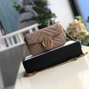 Gucci Marmont Matelassé Super Mini Bag Beige Matelassé Chevron For Women 6.2in/16.5cm GG