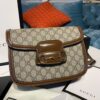 Gucci Horsebit 1955 Shoulder Bag Beige/Ebony GG Supreme Canvas With Brown For Women 9.8in/25cm GG ‎602204 92TCG 8563 - Image 3