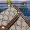 Gucci Horsebit 1955 Shoulder Bag Beige/Ebony GG Supreme Canvas With Brown For Women 9.8in/25cm GG ‎602204 92TCG 8563 - Image 5