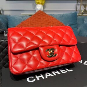 Alternative view of Chanel Flap Bag Mini Crossbody 7.8in/ 20cm Red Gold Hardware For Women A69900