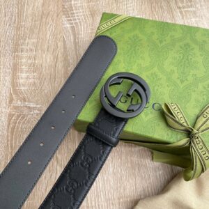 Alternative view of Gucci Signature Belt Black GG, Women Belt 411924