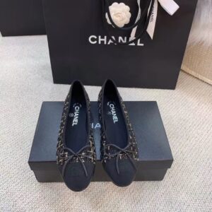 Alternative view of Chanel Ballerina Flats Tweed Black/Gold For Women, Women's Shoes G02819 K4311