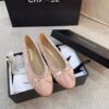 Chanel Ballerina Flats Tweed and Grosgrain Light Pink For Women, Women's Shoes G02819 - Image 3