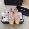 Chanel Ballerina Flats Tweed and Grosgrain Pink/Gold For Women, Women's Shoes G02819 - Image 11