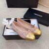 Chanel Ballerina Flats Tweed and Grosgrain Pink/Gold For Women, Women's Shoes G02819 - Image 8