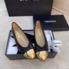 Chanel Ballerina Flats Black/Gold For Women, Women's Shoes G02819 - Image 10