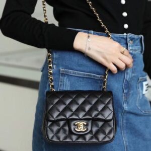 Alternative view of Chanel Classic Flap Bag Mini Crossbody 6.7in/ 17cm Black Gold Hardware For Women