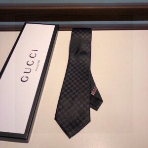 Gucci GG Pattern Silk Tie Black GG Men Tie 456520 4B002 1000