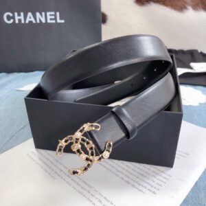 Alternative view of Chanel Double C Buckle 30mm Belt Black Gold Hardware For Women