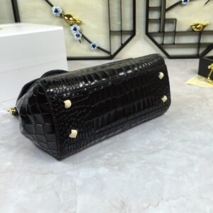 Alternative view of Dolce & Gabbana Medium Sicily Bag In Foiled Crocodile-Print Black For Women 10.2in/26cm DG