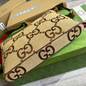 Alternative view of Gucci Jumbo GG Messenger Bag Camel And Ebony Jumbo GG Canvas For Women 9.6in/24.5cm GG 703468 92THF 1000