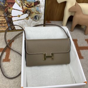 Hermes Constance To Go Long Wallet 8.3in/ 21cm Brown Gold Toned Hardware For Women