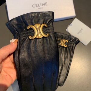 Alternative view of Celine Triomphe Gloves In Black