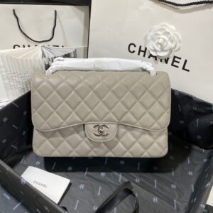 Alternative view of Chanel Classic Large Crossbody Bag 11.8in/ 30cm Grey Silver Hardware For Women