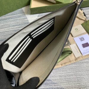 Alternative view of Gucci Marmont Pouch 12in/30.5cm Black Gold Toned Hardware For Men GG 475317 DJ20T 1000