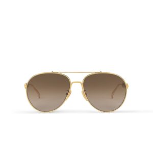 Louis Vuitton My LV Chain Pilot Sunglasses Gold For Women Z1539W
