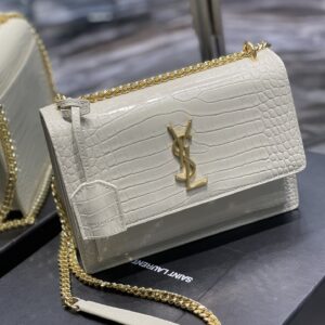 Alternative view of Saint Laurent Sunset Medium Chain Bag For Women 8.6in/22cm White YSL 442906DND0J9207
