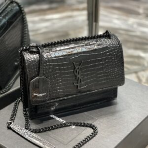 Alternative view of Saint Laurent Sunset Medium Chain Bag Black For Women 8.6in/22cm YSL 442906DND0U1000