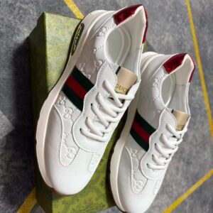 Alternative view of Gucci Men's GG Embossed Sneakers With Web Ketion White For Men - Size 42 EU - 8.5 US - 26 Cm - 10.2 In