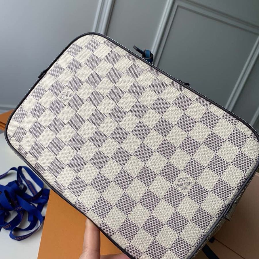 Louis Vuitton NeoNoe MM Bucket Bag Damier Azur Canvas Bleuet Blue For Women, Women’s Handbags, Shoulder And Crossbody Bags 10.2in/26cm LV N40153